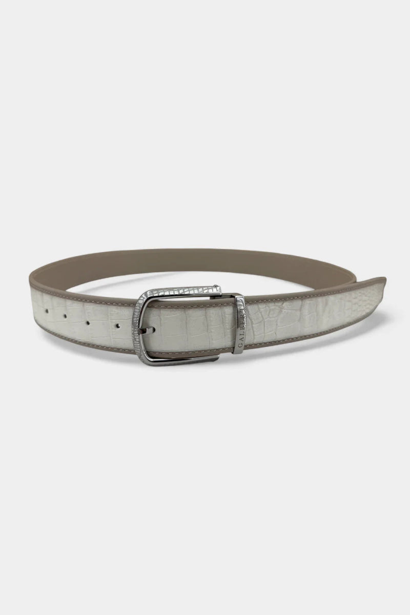 Ceinture en Cuir de Crocodile et Boucle Palladium Galvanisé - Galbert Paris