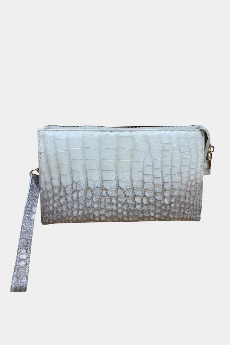 L'écrin - Pochette en Cuir de Crocodile Himalaya - Galbert Paris